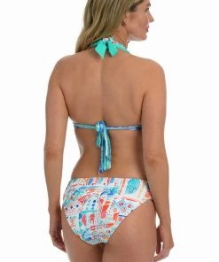 La Blanca Terra Italia Reversible Banded Halter Triangle Top