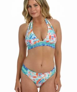 La Blanca Terra Italia Reversible Banded Halter Triangle Top