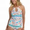La Blanca Terra Italia High Neck Keyhole Tankini Top