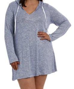 La Blanca Beach Cozy Hooded Sweater Cover-Up Tunic Cover Ups