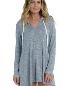 La Blanca Beach Cozy Hooded Sweater Cover-Up Tunic Cover Ups