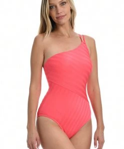 La Blanca Linea Costa Lace Back One Shoulder One Piece One-Piece