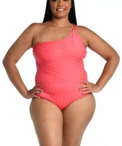 La Blanca Linea Costa Lace Back One Shoulder One Piece One-Piece