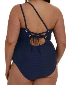 La Blanca Linea Costa Lace Back One Shoulder One Piece