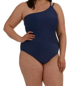 La Blanca Linea Costa Lace Back One Shoulder One Piece