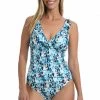La Blanca Tops Seaglass Shores Ruffle Surplice Tankini Top