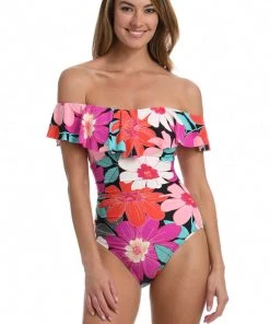 La Blanca In Full Bloom Off Shoulder Ruffle One Piece One-Piece