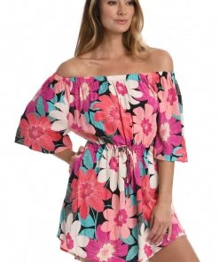 La Blanca In Full Bloom Off The Shoulder Cover-Up Dress