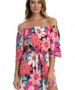 La Blanca In Full Bloom Off The Shoulder Cover-Up Dress