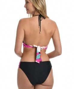 La Blanca Tops In Full Bloom Reversible Triangle Knot Halter Top