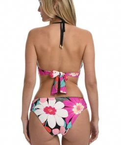 La Blanca Tops In Full Bloom Reversible Triangle Knot Halter Top