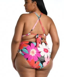 La Blanca In Full Bloom High Neck Midkini Top