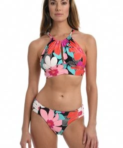 La Blanca In Full Bloom High Neck Midkini Top