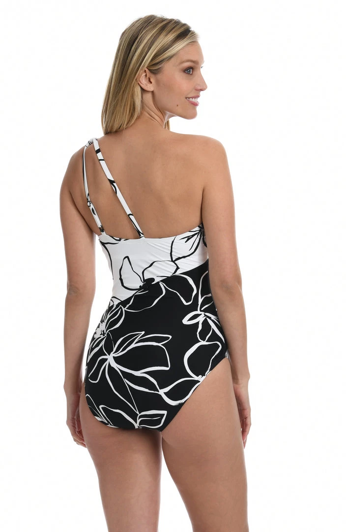 La Blanca One-Piece Moonlit Silhouette One Shoulder Keyhole One Piece