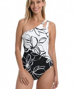 La Blanca One-Piece Moonlit Silhouette One Shoulder Keyhole One Piece