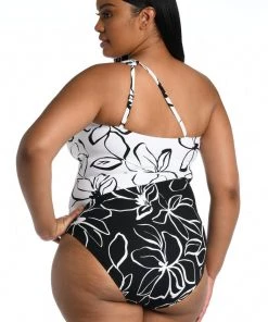La Blanca One-Piece Moonlit Silhouette One Shoulder Keyhole One Piece