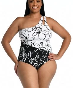 La Blanca One-Piece Moonlit Silhouette One Shoulder Keyhole One Piece