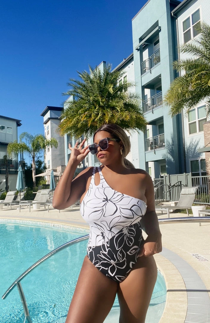 La Blanca One-Piece Moonlit Silhouette One Shoulder Keyhole One Piece