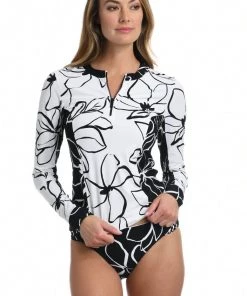 La Blanca Moonlit Silhouette Half Zip Rashguard
