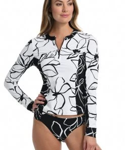 La Blanca Moonlit Silhouette Half Zip Rashguard