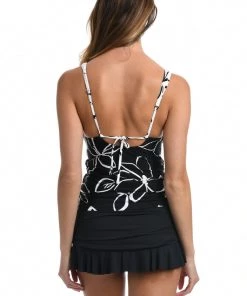 La Blanca Moonlit Silhouette Twist Tie Back Tankini Tops