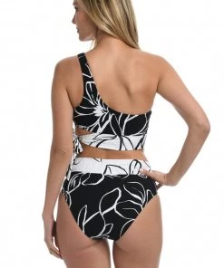 La Blanca Moonlit Silhouette One Shoulder Midkini Top Tops