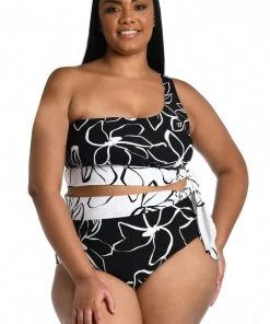 La Blanca Moonlit Silhouette One Shoulder Midkini Top Tops