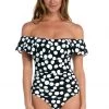 La Blanca Mod For Dot Off Shoulder Ruffle One Piece One-Piece