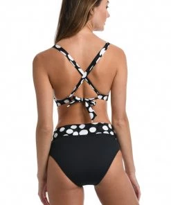 La Blanca Mod For Dot Twist Front Crossback Top Tops