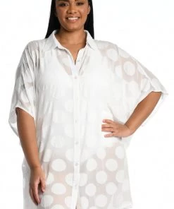 La Blanca Mod For Dot Convertible Shirt Dress Cover Ups