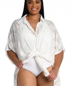 La Blanca Mod For Dot Convertible Shirt Dress Cover Ups