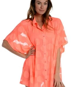 La Blanca Mod For Dot Convertible Shirt Dress