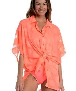 La Blanca Mod For Dot Convertible Shirt Dress