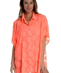 La Blanca Mod For Dot Convertible Shirt Dress