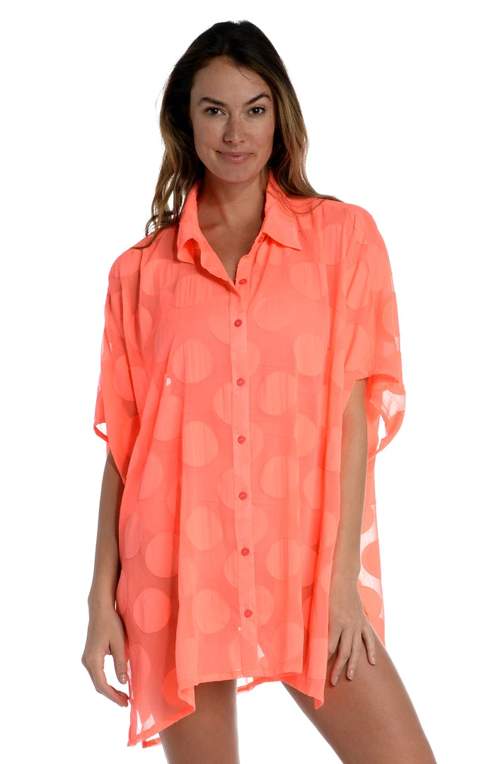 La Blanca Mod For Dot Convertible Shirt Dress