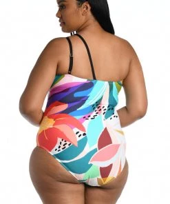 La Blanca Eclectic Shore One Shoulder Keyhole One Piece