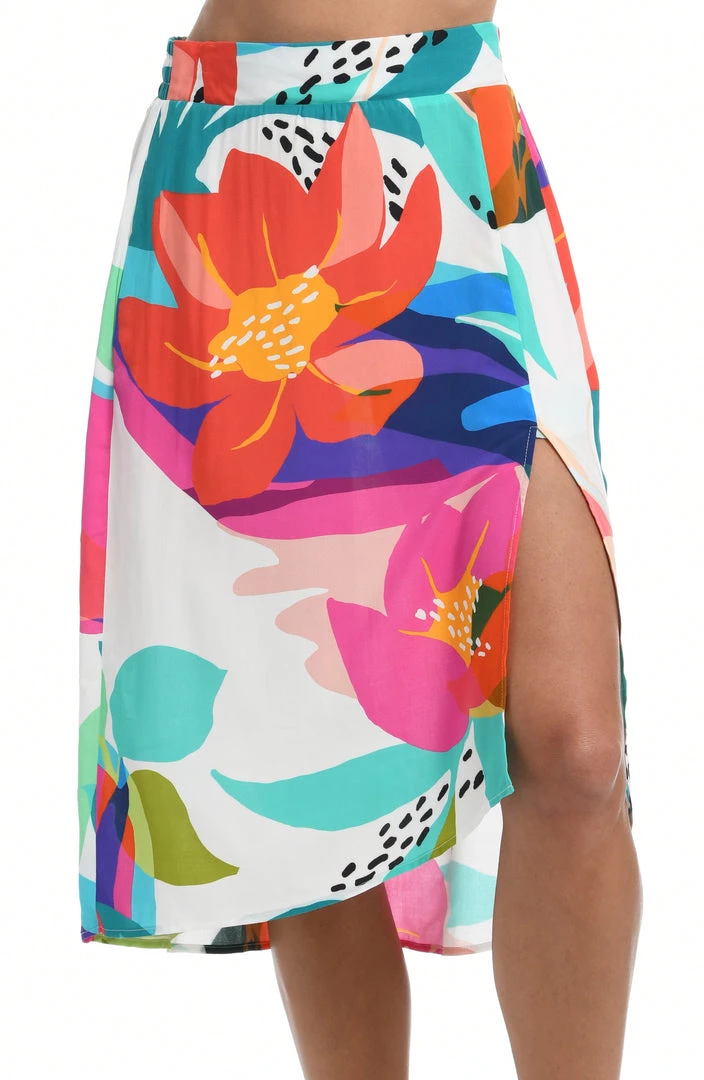 La Blanca Cover Ups Eclectic Shore Midi Skirt