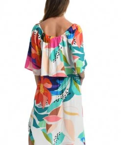 La Blanca Cover Ups Eclectic Shore Bell Sleeve Top