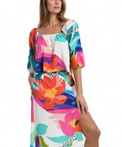 La Blanca Cover Ups Eclectic Shore Bell Sleeve Top