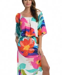 La Blanca Cover Ups Eclectic Shore Bell Sleeve Top