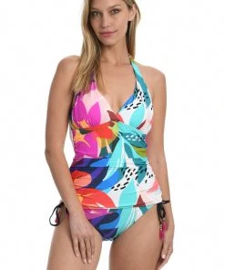 La Blanca Eclectic Shore Halter Tankini Top