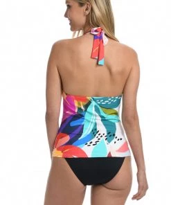 La Blanca Eclectic Shore Halter Tankini Top