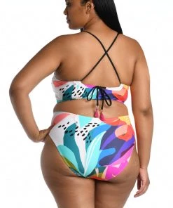 La Blanca Tops Eclectic Shore Over The Shoulder Midkini Top