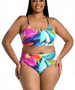 La Blanca Tops Eclectic Shore Over The Shoulder Midkini Top