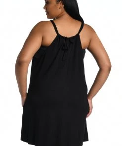 La Blanca Cover Ups Draped Darling High Neck Mini Dress
