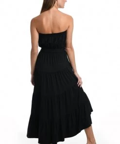 La Blanca Cover Ups Draped Darling Strapless Midi Dress