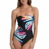 La Blanca Prism Palm Bandeau Mio One-Piece