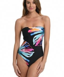 La Blanca Prism Palm Bandeau Mio One-Piece