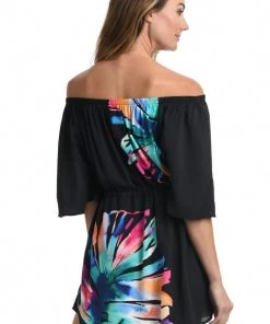 La Blanca Prism Palm Off The Shoulder Cover-Up Dress
