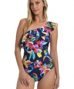 La Blanca By The Sea One Shoulder Ruffle Mio One-Piece